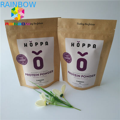 De douane Gedrukte Tribune van het Ritssluitingsvoedsel op het Document van de Zakkraftpapier van de Zakverpakking Steenoppervlakte