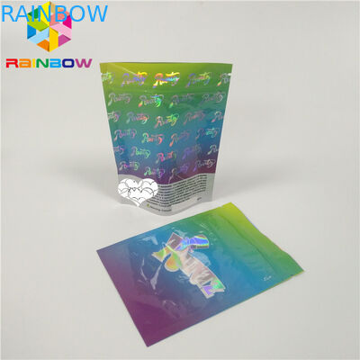 De plastic de Ritssluiting van Hologrammylar Kosmetische Kleur van de Verpakkingszak CMYK met Duidelijk Venster