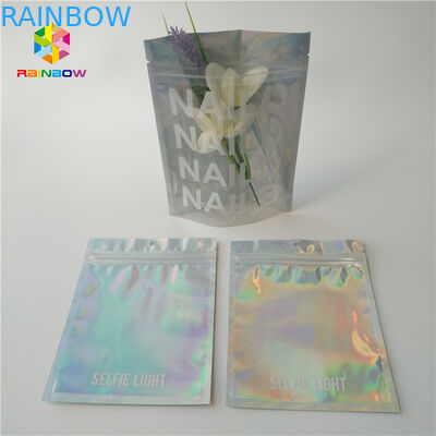 De plastic de Ritssluiting van Hologrammylar Kosmetische Kleur van de Verpakkingszak CMYK met Duidelijk Venster
