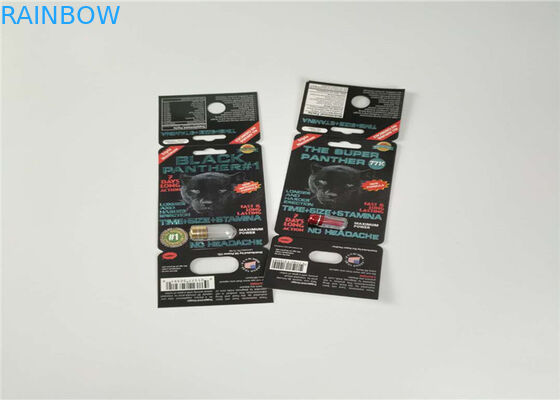 Pp-het Document van de HUISDIEREN de Materiële Plastic Blaar Verpakkende Kaart van de Geslachtspil met de Gouden Kogel van de Rinoceroscontainer