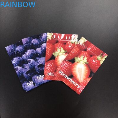 De folie voerde Glanzende Materiële Kruidenwierook Verpakkend 3 Kant Verzegelde Vlakke Gedrukte Zakdouane