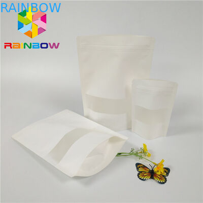 Matte Witte Plastic Zakken die Poly de Ritssluitingstribune van Doypack op het Venster van de Zakrechthoek verpakken