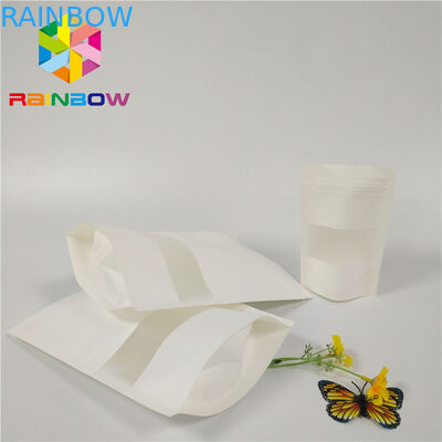 Matte Witte Plastic Zakken die Poly de Ritssluitingstribune van Doypack op het Venster van de Zakrechthoek verpakken