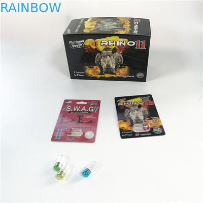 Van de de Kaart Verpakkende Rinoceros van de douaneblaar de Containerkogel voor Mannelijke Verhogingscapsule Verpakking