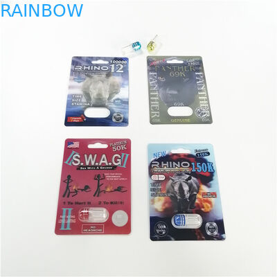 Eco - Vriendschappelijke Blaarkaart die Mannelijke Seksuele Pillendocument Kaart met Schilsticker verpakken