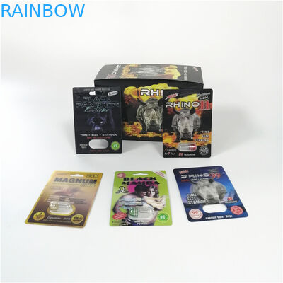 Eco - Vriendschappelijke Blaarkaart die Mannelijke Seksuele Pillendocument Kaart met Schilsticker verpakken