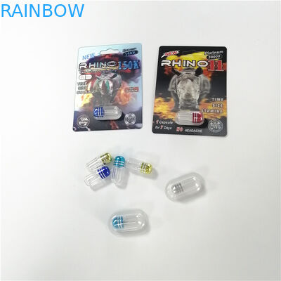 Met een laag bedekt Document Verpakkende Douane Gedrukte 3D het Effect van de Blaarkaart Rinoceros 69 het Pak van de Pillencapsule