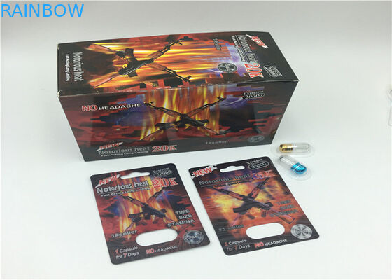 Rinoceros 69 3d Blaarkaart de Pillengepaste kleur van de Verpakkingscapsule met Vertoningsdocument Vakje