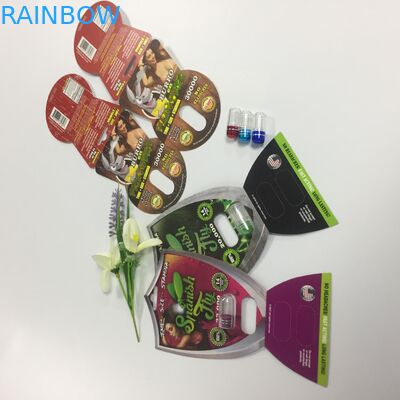 Merkrinoceros 69 Capsulepillen verschroeit de Pillen van het Kaart Plastic 3d Geslacht Aangepaste Verpakking