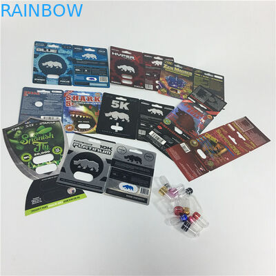 De Blaarkaart die van de zijdedruk het Mannelijke van het de Rinocerosgeslacht van het Verhogingsmedicijn Embleem van de de Pillendouane verpakken