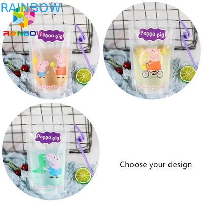 Transparante Vloeibaar drinkt de Verpakkende Zakken van de Voedselzak opstaat FDA met Handvatten/Stro