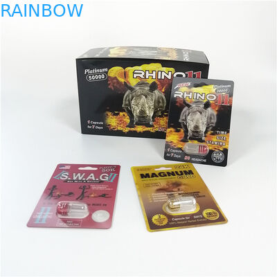 Rode Rinoceros 69 van de de Capsuleskruik van de Penisuitbreiding van het de Kogelgeslacht Pak van de de Pillen het Plastic Geneeskunde
