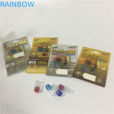 CBD-Document Blaarkaart die het Mannelijke Gebruik van Versterkerspillen met UVvertoningsvakjes verpakken