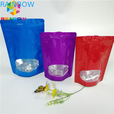 De glanzende Oppervlaktetribune op Ritssluitingszak doet het Bewijs van de Aluminiumfoliegeur met Venster in zakken