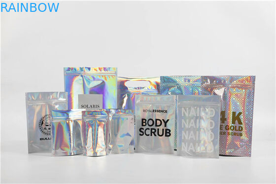 Holografische Tribune op van de het Aluminiumfolie van Foliezakken de Ritssluiting van Mylar voor Giften/Schoonheidsmiddelen