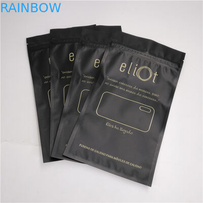 Van de het Geval Verpakkende Bodem van de oortelefoontelefoon de Hoekplaatzakken Plastic Ritssluiting Aangepaste Grootte