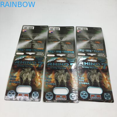 Rinoceros 7 de Kaart die van de 5000 Capsuleblaar 3D Document Mannelijke Seksuele Vakje van de Pillenvertoning verpakken
