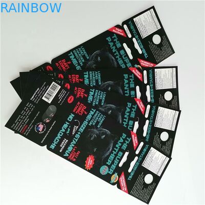 Super Panterdocument Kaartcapsules die CMYK-Kleur voor Mannelijke Verhogingspillen verpakken