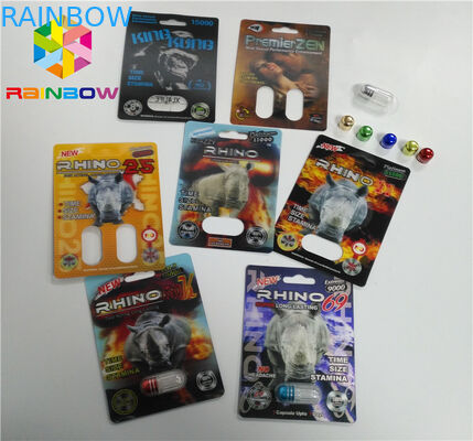 Kaart die van de de Druk Plastic Blaar van pp 3D Normale Grootte voor Rinoceros 69 verpakken Pillen