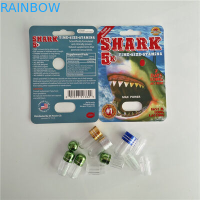 Document Blaarkaart die het Mannelijke Pak van Verhogingspillen met Plastic Kogel verpakken