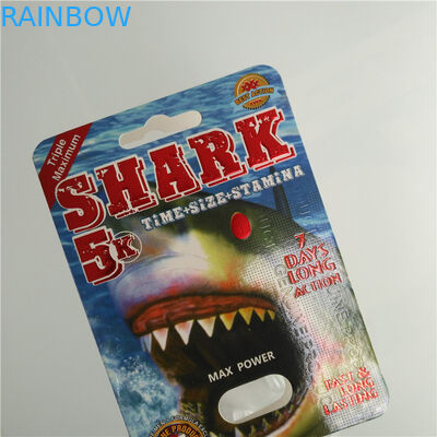 Document Blaarkaart die het Mannelijke Pak van Verhogingspillen met Plastic Kogel verpakken