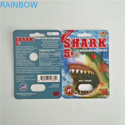 Document Blaarkaart die het Mannelijke Pak van Verhogingspillen met Plastic Kogel verpakken