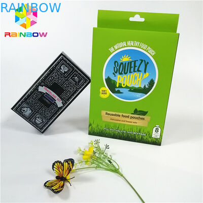 Het rekupereerbare het ontwerpmerk van het douaneembleem drukte UV Hete het stempelen document kaartvakjes met hangt gat voor giftschoonheidsmiddelen