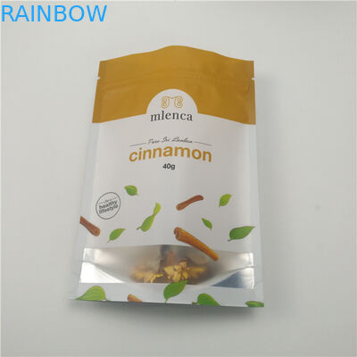 Steen staan de Witte Achtergrondritssluitings Kosmetische Zakken de Kaneel van Doypack op 40g