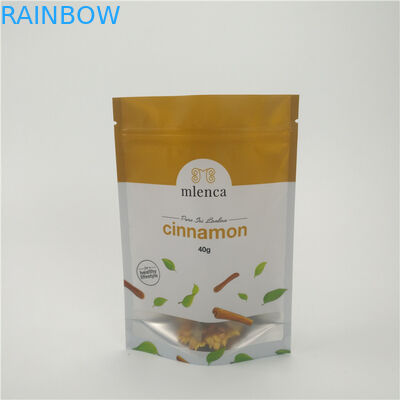 Steen staan de Witte Achtergrondritssluitings Kosmetische Zakken de Kaneel van Doypack op 40g