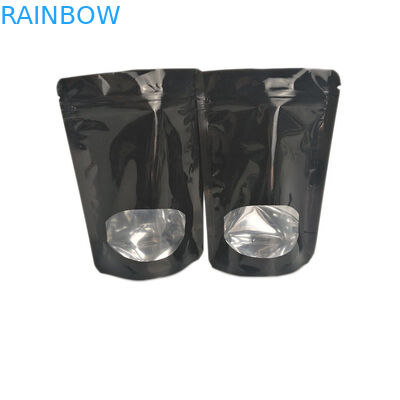 Zwarte Glanzend beëindigt Transparante Voortribune op de Zakken van de Ritssluitingszak met Gevoerde Folie