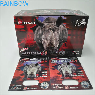 De douane Gedrukte Plastic Verpakking van de de Blaarkaart van Rinocerospillen