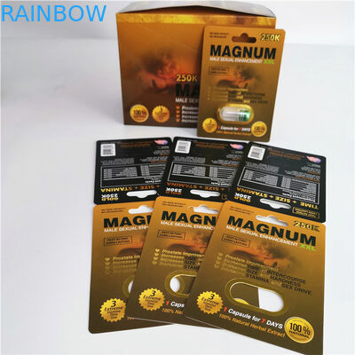 Rinoceros 69 mannelijke verhogingen seksuele pil die 3d kaart verpakken capsul verschroeit voor vertoning