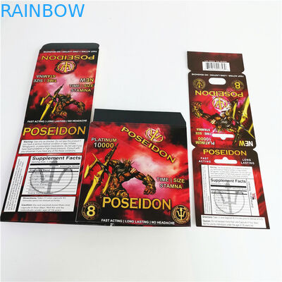 Rinoceros 69 mannelijke verhogingen seksuele pil die 3d kaart verpakken capsul verschroeit voor vertoning