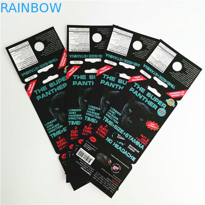 Rinoceros 69 mannelijke verhogingen seksuele pil die 3d kaart verpakken capsul verschroeit voor vertoning