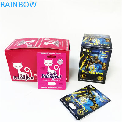 Roze Pussycat-document vakje kaart die Hete het stempelen sensuele de vertoningsvakjes van de verhogingsblaar verpakkende kaarten in reliëf maken