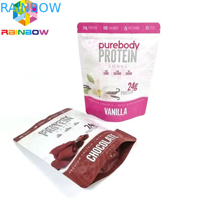 De douane drukte Doypack-ritssluitings verpakkende zakken voor poedertribune op de opslagzak van het aluminiumfolievoedsel