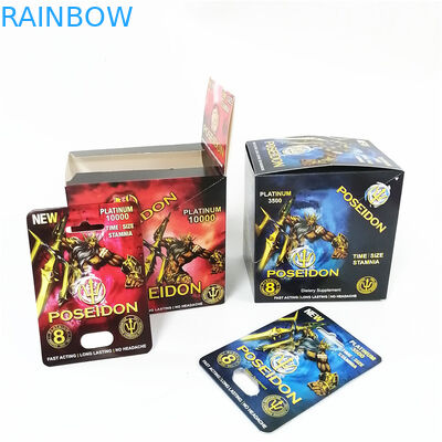 Van de Kaartmensen van de rinocerosblaar Pillen die van het de Supplementengeslacht de Seksuele Mannelijke Hoofd de Capsulecontainer verpakken van de Verhogingspil