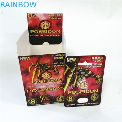 Van de Kaartmensen van de rinocerosblaar Pillen die van het de Supplementengeslacht de Seksuele Mannelijke Hoofd de Capsulecontainer verpakken van de Verhogingspil