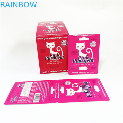 Pillen die van de de Capsuleverhoging van de bevorderings de Hete Verkoop Mannelijke Kaartvakje verpakken die Roze Pussycat-Document Kaart drukken