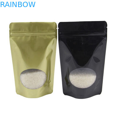 Aangepaste Rekupereerbare Gouden Tribune op Ritssluitingszak met Aluminiumfolie Duidelijk Venster voor Suikergoedkoffie Bean Tea