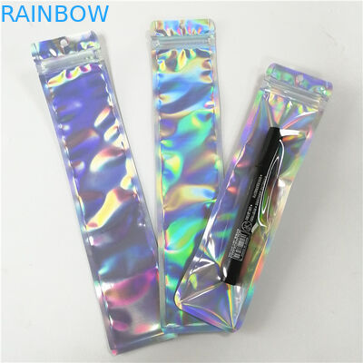 De douane drukte plastic hologram de vlakke zakken met ritssluiting voor hulpmiddelpen omhoog verpakking maken