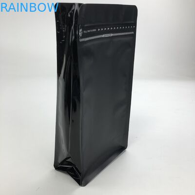 Douane Gedrukt Matt Black Aluminum Foil 250g 1kg 12oz met de Koffiezak van de Ritssluitings Vlakke Bodem