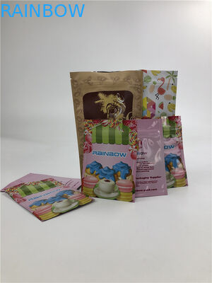 3.5g plastic de Aluminiumfolie Glanzende Oppervlakte Drie van de Ritssluitings Vlakke Zak Kant Verzegelde Zak voor de Noot van het KoekjesKokosvlees