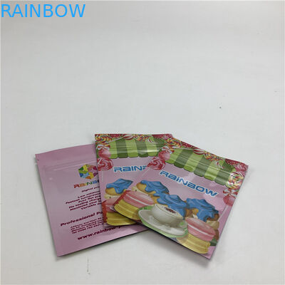 3.5g plastic de Aluminiumfolie Glanzende Oppervlakte Drie van de Ritssluitings Vlakke Zak Kant Verzegelde Zak voor de Noot van het KoekjesKokosvlees