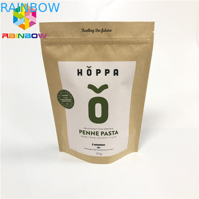 De douane drukte Bruine kraftpapier-Document het document van de zakkenritssluiting verpakkende zak voor voedsel/snack