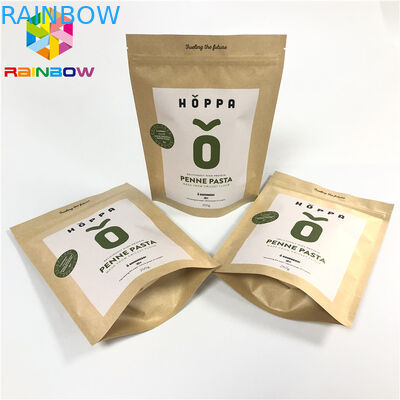 De douane drukte Bruine kraftpapier-Document zakken resealable tribune op ritssluitingsdocument verpakkende zak