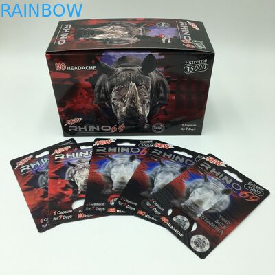 Pvc 60*80cm Rinoceros 69 van de pillencapsule 3D Verpakkende Kaarten