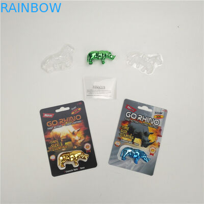 Glanzende het eindigen Verhogingsrinoceros 7 9x12cm 3D verpakkingskaart