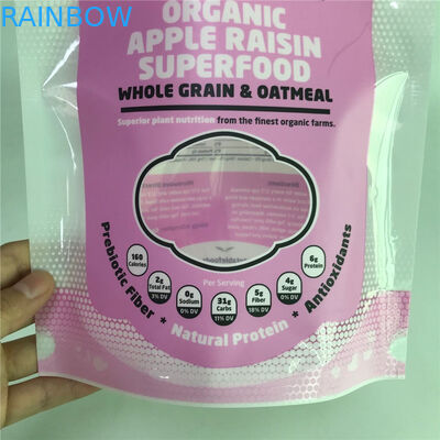 De glanzende Oppervlaktetribune die omhoog Zakken verpakken paste Zakken met Venster voor Voedsel Verpakking aan