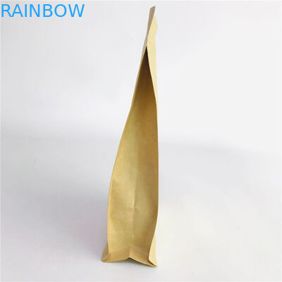 Verzegelde de douane Toegelaten Vierling Bruine Kraftpapier-Document Biologisch afbreekbare Zakken met Ritssluiting